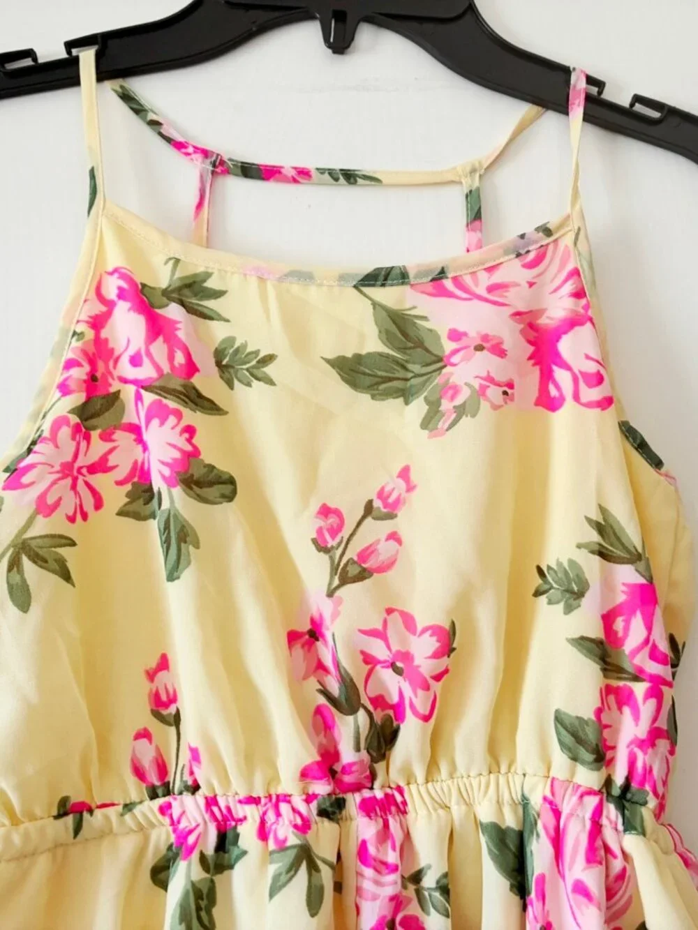 Children's Place Yellow Pink Flower Floral Girls Flared Asymmetry Dress 7 8 - Picture 3 of 9